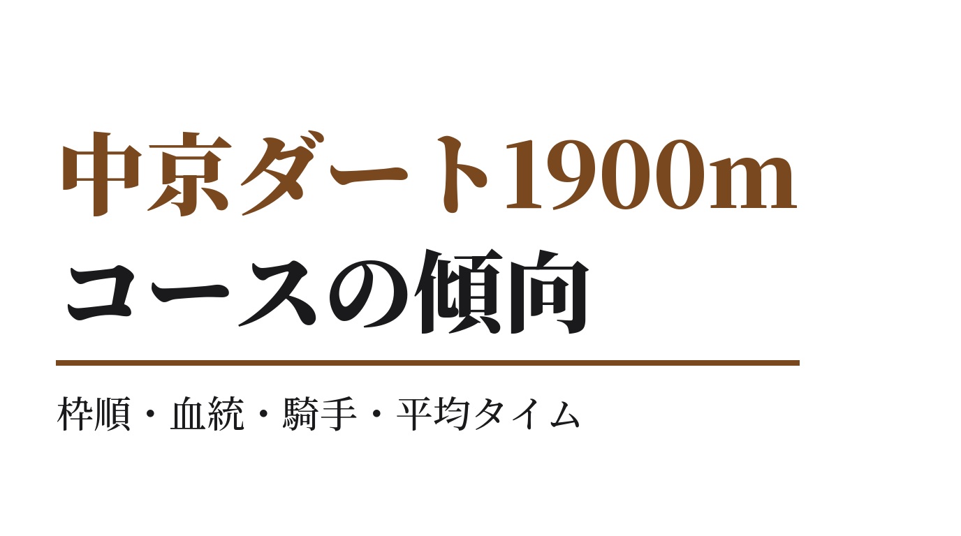 中京ダート1900mの傾向｜枠順・血統・騎手・平均タイム