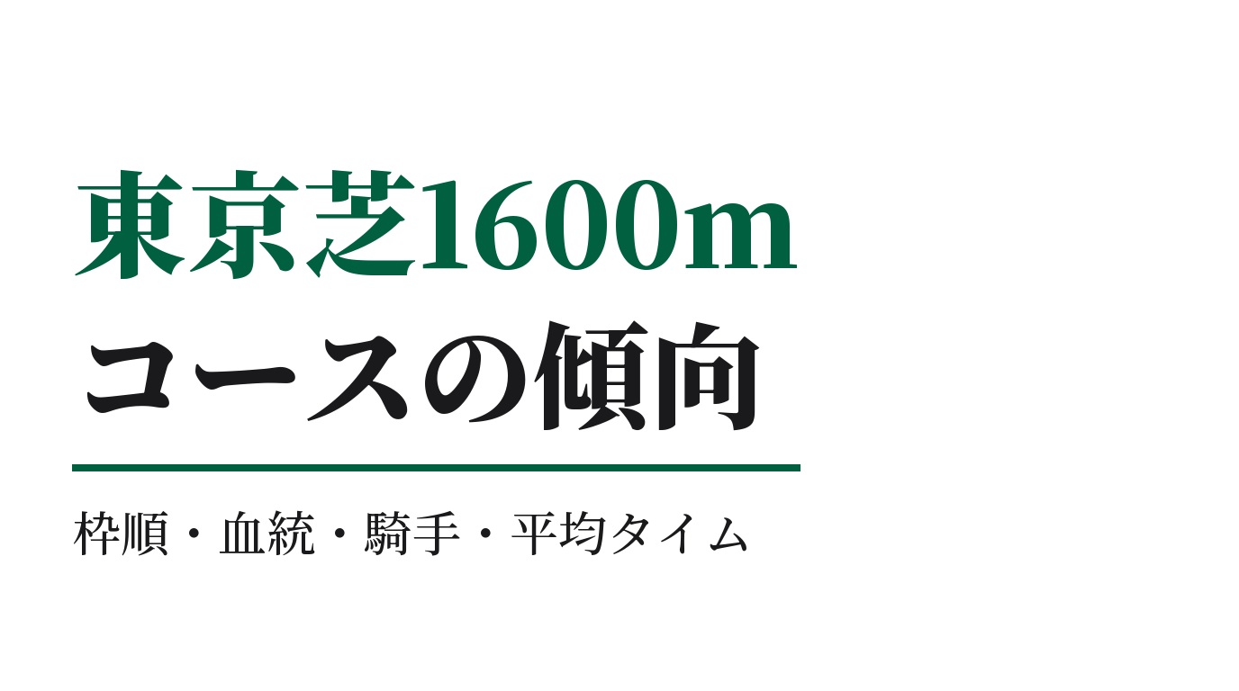 東京芝1600mの傾向｜枠順・血統・騎手・平均タイム