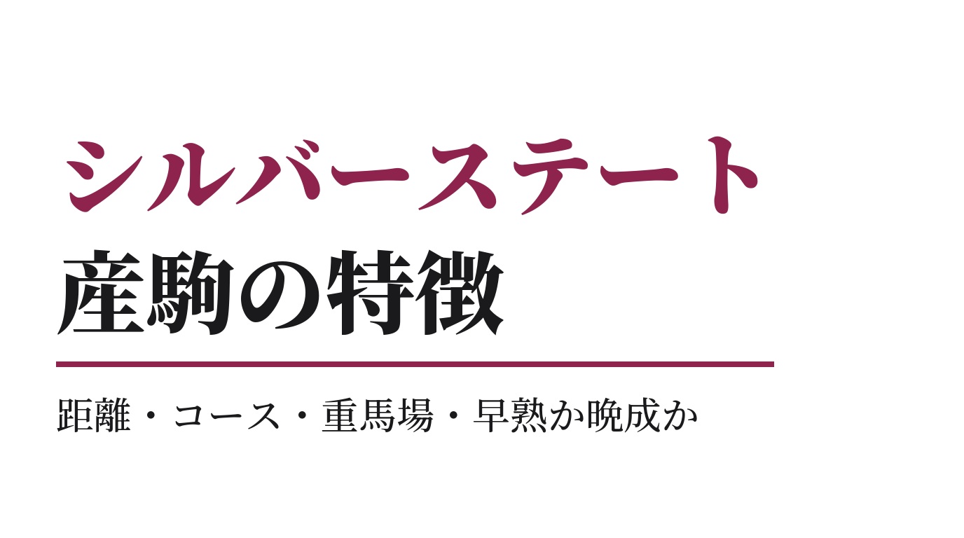シルバーステート産駒の特徴｜距離・コース・重馬場・早熟か晩成か