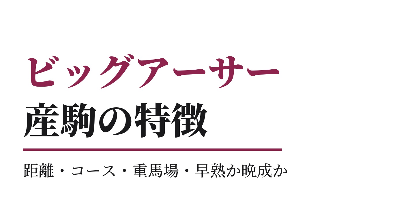 ビッグアーサー産駒の特徴｜距離・コース・重馬場・早熟か晩成か
