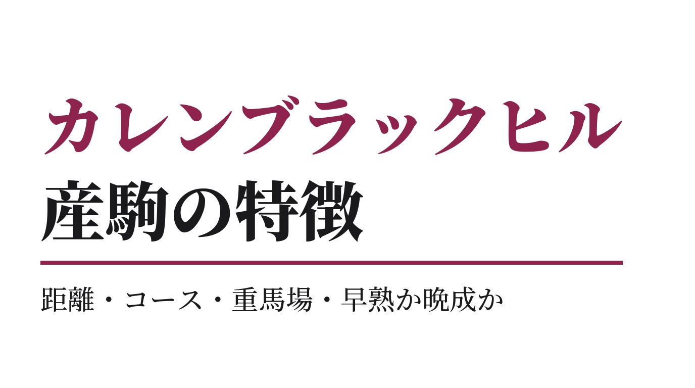 カレンブラックヒル産駒の特徴｜距離・コース・重馬場・早熟か晩成か