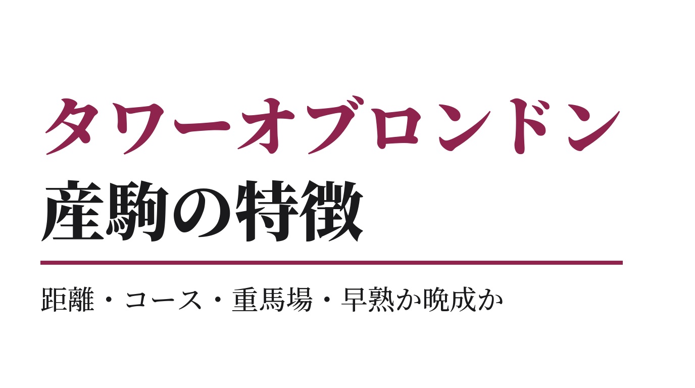 タワーオブロンドン産駒の特徴｜距離・コース・重馬場・早熟か晩成か